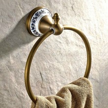 Toallero de latón antiguo para baño, soporte de anillo de toalla Simple y moderno, accesorios de baño, zba401 2024 - compra barato