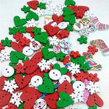 Paquete de botones de madera para niños, botones de costura, álbum de recortes, manualidades, accesorios de ropa, decoración de Navidad 2024 - compra barato