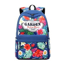 Retro New Canvas Backpack Trend College Wind Print Backpack Middle School Bag USB Leisure Waterproof Travel Backpack 2024 - buy cheap