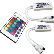 Controlador de música inteligente con Wifi, LED RGB minicontrolador/RGBW DC12V IR 24Key, Control remoto para RGB/RGBW/tiras de luz LED RGBWW 2024 - compra barato