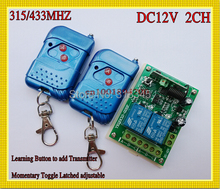 315/433MHZ 12V 2CH Transmitter Receiver RF wireless remote control switch Learning Code Momentary Toggle Latched Relay indicator 2024 - buy cheap