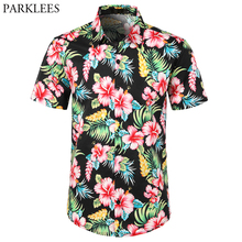 2019 Summer New Men's Short Sleeve Hawaiian Shirt Fashion Casual Floral Print Tropical  Shirts Holiday Party Camisa Hawaiana 3XL 2024 - buy cheap