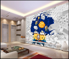 Custom papel DE parede infantil 3 d yellow vinyl for children room sitting room background wall which papel DE parede 2024 - buy cheap