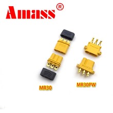 Conector de plugue amass mr30 mr30pb mr30pw, conector, fêmea, macho, para rc, bateria de lipo, rc, multicopter, avião, 10 par/20 peças 2024 - compre barato