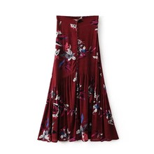 Vintage floral print long skirts women Summer elegant beach maxi skirt Boho high waist asymmetrical skirt printed skirts 2024 - buy cheap