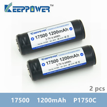 2 pcs Keeppower 17500 1200mAh 3.7V P1750C 4.44Wh Protected Rechargeable Lithium Battery Li-ion Batteries for vape flashlight 2024 - buy cheap