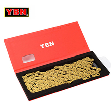 YBN Ultralight 9 10 11 Speeds Bicycle Chain SLR Gold Hollow MTB Road Bike Chain System 2024 - buy cheap