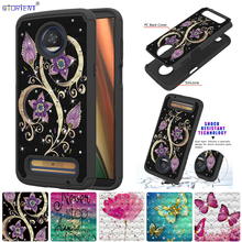 Glitter Diamond Armor Cover For Motorola Moto Z3 Play Cute Case Moto Z 3 Z3Play XT1929 Hard PC Silicone Hybrid Shockproof Cases 2024 - buy cheap