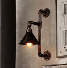 Lámpara con diseño de tubería de hierro de estilo nórdico para Loft, apliques de luz de Pared industriales Vintage, candelabro Edison para iluminación del hogar 2024 - compra barato