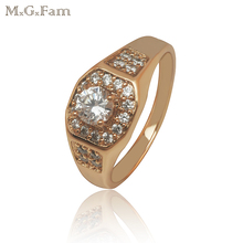 MGFam Fashion Rings For Men Gold color  AAA+ artifical Zircon High Quality 2024 - buy cheap
