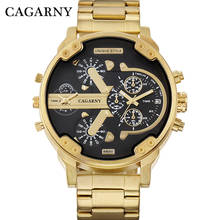 Бренд CAGARNY Design, мужские модные роскошные золотые стальные браслеты, ремешок, кварцевые наручные часы, деловые мужские подарки, часы, мужские часы 2024 - купить недорого