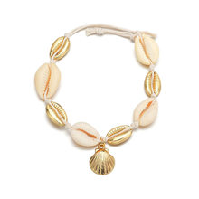 Pulseira de tornozeleira, bracelete de concha do mar para mulheres, meninas, pé sobre as pernas, praia, joias, pulseira pés descalços, 2019 2024 - compre barato