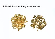 Conector de clavija de plátano batería de cuadricóptero de control remoto, bala de Metal chapada en oro de 3,5mm, 50/100 pares 2024 - compra barato