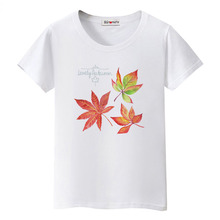 BGtomato Maple leaves tshirt fashion tee shirt femme beautiful t-shirt casual tshirt leaves printing haut femme korean clothes 2024 - compre barato