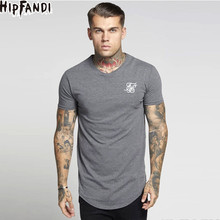 HIPFANDI-camisetas de manga corta para hombre, ropa informal de seda, estilo Hip Hop, dobladillo curvo Irregular, color negro, blanco y gris 2024 - compra barato
