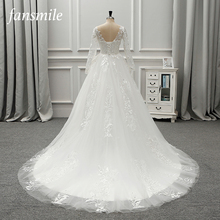 Fansmile-Vestido De novia De encaje De manga larga, traje De novia personalizado De talla grande, FSM-489T, 2020 2024 - compra barato