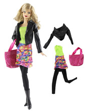 NK-Conjunto de vestido de muñeca, abrigo de moda hecho a mano, ropa, bolsa de uso diario para accesorios de la muñeca Barbie, el mejor regalo, juguetes para bebés 91 DZ 2024 - compra barato