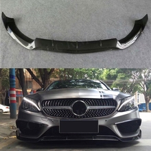 C classe de fibra de carbono amortecedor dianteiro spoiler para mercedes benz w205 esporte amortecedor 2015-2019 estilo do carro 2024 - compre barato