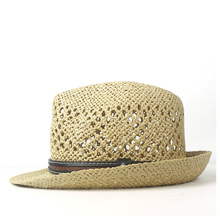 Sombrero de paja de rafia para mujer, sombrero de sol de playa elegante, Fedora de viaje, Panamá, tamaño 56-58CM 2024 - compra barato
