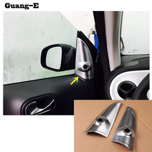 Car Stick ABS Chrome Car Frame Inner A Column Audio Speak Sound Ring Circle Lamp Trim For Benz Smart Fortwo 2015 2016 2017 2018 2024 - buy cheap