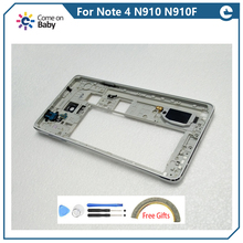 Сменная средняя рамка хорошего качества для Samsung Galaxy Note 4 Note 4, защитная пластина среднего корпуса, ремонтная часть для Note 4 N910F 2024 - купить недорого