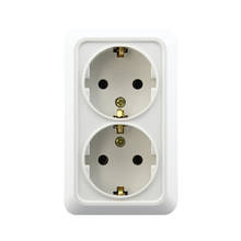 250V 16A EU Standard Wall Power Socket Two-mounted 16A Wall Outlet German Double socket White Panel 2024 - buy cheap