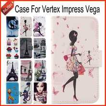 Capa de couro para vega vertex impress vega, capa 100% especial para celular com flip de luxo, couro sintético 2024 - compre barato