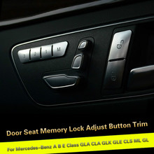 12Pcs Car Door Memory Seat Lock Unlock Adjust Switch Button Cover Trim Sticker For Mercedes Benz CLA/GLA/GLK/GLE/CLS/GL/ML/A/B/E 2024 - buy cheap