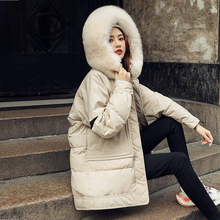 high quality Natural Fur Winter Down Coat Women Oversize White Duck Down Jacket Female Thicken Warm Long Streetwear Coats Female 2024 - buy cheap