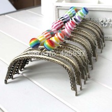 Free shipping  stripe lollipop Candy bead Metal-opening Bags 12.5CM arc-shaped knurling lace Metal Purse frame Kiss Clasp 10pcs 2024 - buy cheap