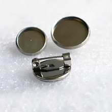 Blank Stainless Steel Brooches Bases with Round Smooth Bezel Glass Cabochons DIY Jewelry Findings Back Pins Brooch Settings 2024 - buy cheap