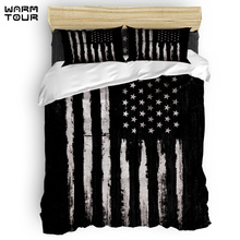 WARMTOUR  Duvet Cover White Grunge American Flag Duvet Cover Set  4 Piece Bedding Set For Beds 2024 - buy cheap