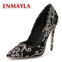 ENMAYLA Classic Black Shoes Woman Pumps Office&Career Shoe Plus Size 34-43 be customized 7 8 11 12cm Heels Shallow High Heels 2024 - buy cheap