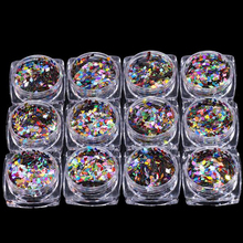 1Box New Fashion  Rhombus Paillette Dazzling Colorful Diamond Sticker Nail Art Decoration 2024 - buy cheap