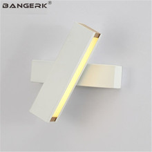 Luminária de parede led, candelabro moderno de design nórdico, preto e branco, iluminação para decoração de loft, banheiro, casa