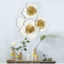 Decoración de pared de flores de hierro forjado europeo, artesanías colgantes para el hogar, para el salón, fondo, pegatina de pared del bebé, adornos de Mural 2024 - compra barato
