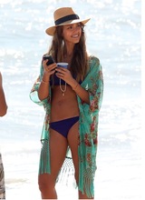Beach Cover Women's Tunic Woman Cover-Up Swim Suit Up Women Summer Mat Sun Dress Chiffon Green Fringed Shawl Protective Smock 2024 - buy cheap