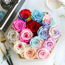 YO CHO 4-5 см Роза натуральные свежие цветы 8 шт сохраненные вечные розы Цветочная коробка новогодние подарки на день Святого Валентина навсегда вечная роза 2024 - купить недорого