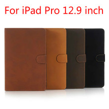 Funda inteligente de cuero con soporte de lujo para IPad Pro, carcasa protectora mate Retro de 12,9 pulgadas 2024 - compra barato