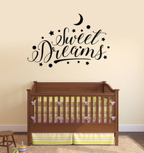 Sweet Dreams Vinyl Wall Decal Classic Quoto Bedroom Nursery Lettering Stars Moon Art Wall Sticker for Kids Rooms Home Decor G217 2024 - buy cheap