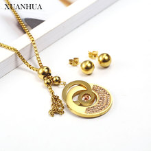 XUANHUA Charm Jewelry Sets Stainless Steel Jewelry Woman Vogue 2019 Steel Ball Earring Necklace set Fine Jewelry Accessories 2024 - buy cheap