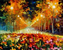 Landscape Painting Home Decor ALLEY OF ROSES Colorful oil paintings Canvas Abstract Modern Fine Art High quality Hand painted 2024 - buy cheap