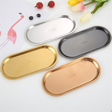 Stainless Steel Luxury Cosmetic Perfume Storage Tray Dish Decoration Plate Trays Gift Jewelry Ring Bread Dessert Black 1PCS 2024 - buy cheap