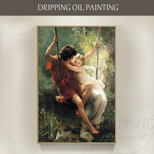 Artist Hand-painted High Quality French Artwork The Spring Swing Oil Painting on Canvas Pierre Auguste Cot Spring Oil Painting 2024 - buy cheap