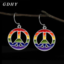 GDHY-pendientes circulares para lesbianas, Aretes arcoíris coloridos de la Torre Eiffel para joyería, Aretes para mujer 2024 - compra barato