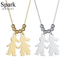 Spark Custom Engrave Name Necklace Personalized Stainless Steel Boy Girl Pendant Necklace Family Birthday Gift Drop Shipping 2024 - buy cheap