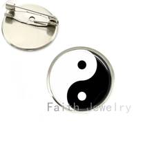 JWEIJIAO Yin Yang Pattern Brooch Pins Chinese Daoism Eight Diagrams brooches Lapel Pins Women Men Clothes accessories NS103 2024 - buy cheap