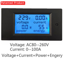 LCD Digital Display AC80-260V 0-100A 45-60Hz Voltmeter/Ammeter/ Energy Meter/Power Meter/ Electric Power Monitor Bulit-in Shunt 2024 - buy cheap