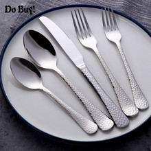 5 Pcs Silver Dinnerware Stainless steel Dinner Knife Fork Spoon Fruit Salar Cutlery Kitchen Food Dessert Flatware Set 2024 - buy cheap