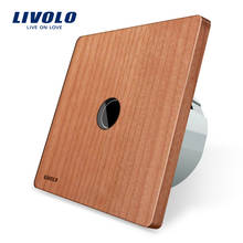 Livolo New Type Touch Switch, Cherry Wood Panel, Natural Style, 220~250V Touch Screen Wall Light Switch, VL-C701-21 2024 - buy cheap